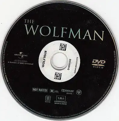 the wolfman (dvd, 2010, rated/unrated versions, no cover)