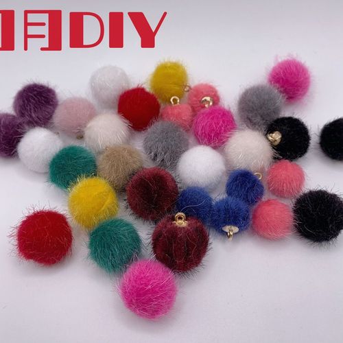 爆款毛球1.5cm秋冬马毛毛绒球diy发饰耳环流苏吊坠球饰品挂件吊球