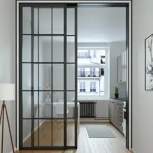 门推拉门钛镁铝合金窄边框卧室厨房卫生间玻璃隔断门订金0人付款100