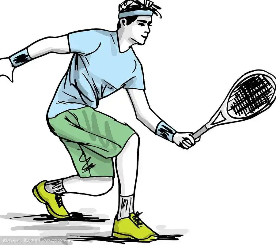 男子打网球的素描