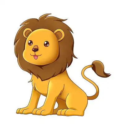 卡通狮子元素乖巧的狮子森林之王