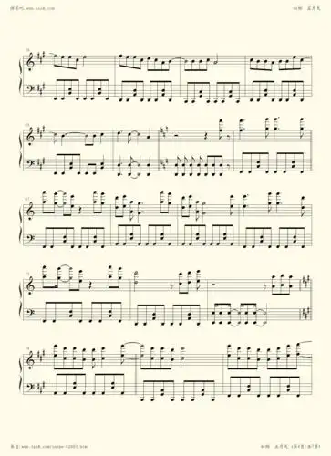 钢琴谱:如烟 五月天(改良版)