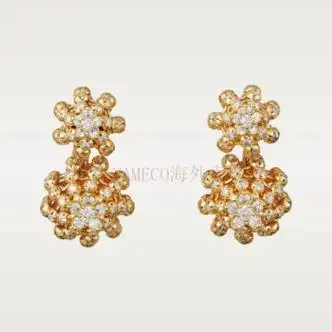 卡地亚cartier23年春夏女士耳环cactusdecartier耳环18k黄金黄金均码