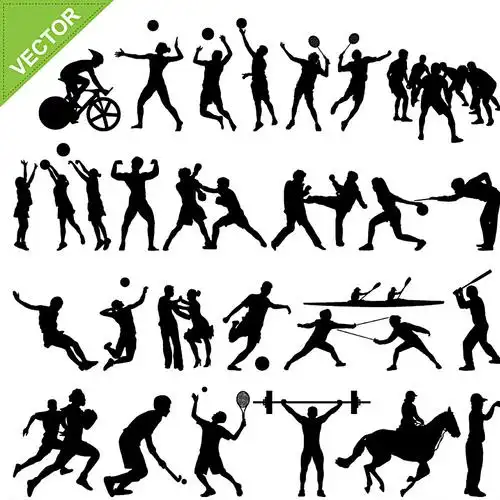 运动人物剪影矢量素材图片