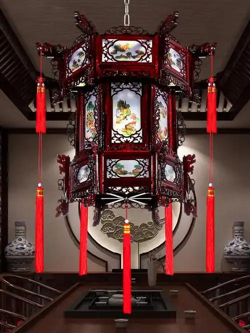 宫灯户外大红仿古中式实木灯笼灯吊灯中国风古典木质复古灯笼挂饰
