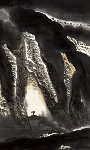 贾又福山水立轴设色纸本