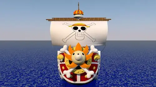 海贼王 万里阳光号 自学c4d练习 简模与low poly结合