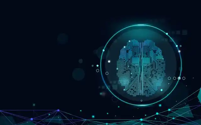 智能大脑蓝色大脑科技感粒子商务数字背景元素