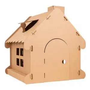 儿童纸屋室内玩具手工装饰亲子diy宝宝大房子纸盒壳箱游戏城堡