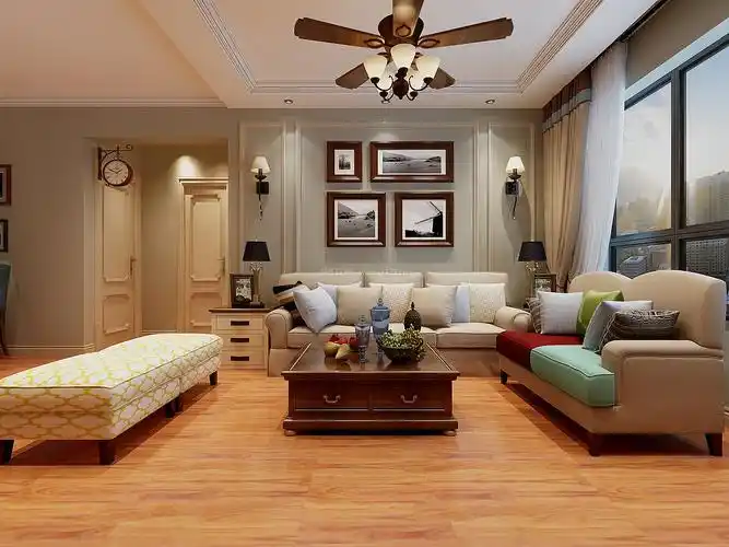 2020简美式风格客厅装饰 客厅照片墙设计