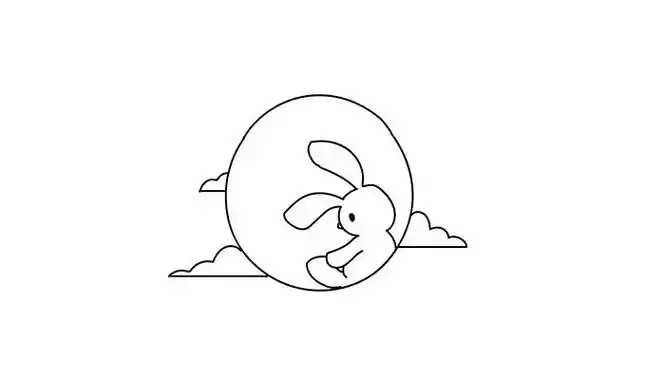 中秋圆月简笔画