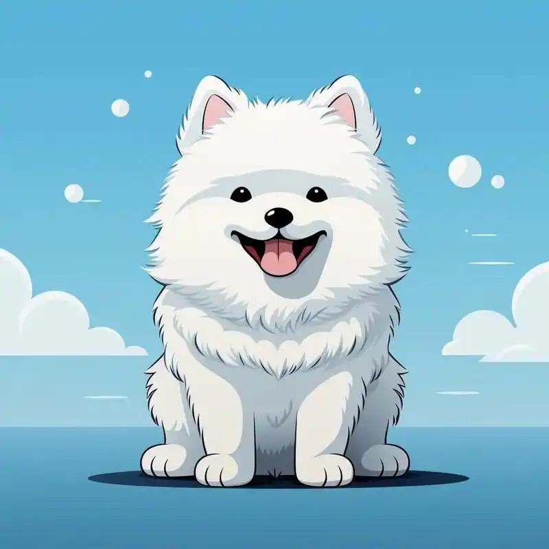 狗狗插画头像设计|萨摩耶