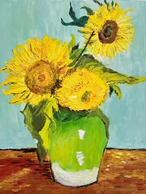 油画棒梵高向日葵上