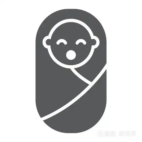 新出生的婴儿字形图标, 儿童和新生儿, 幼儿标志, 矢量图形, 在白色