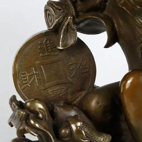 铜器纯铜骑龙龟背猴子扛桃铜猴生肖家居办公室其他特色工艺品