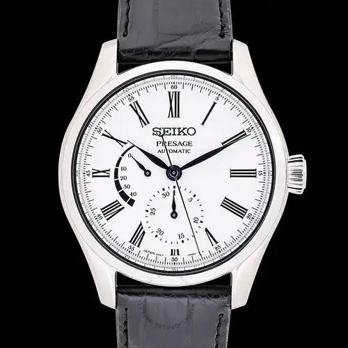 官方正品seiko精工presage系列男士商务休闲时尚白色表盘自动机械腕表