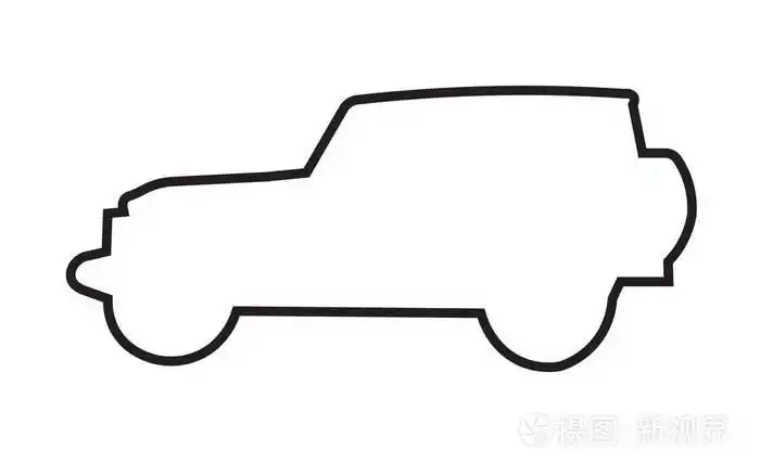 吉普牧马的剪影轮廓白色背景插画-正版商用图片081zev-摄图新视界