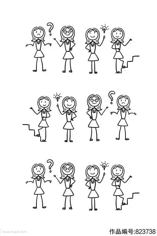 小人简笔画心情