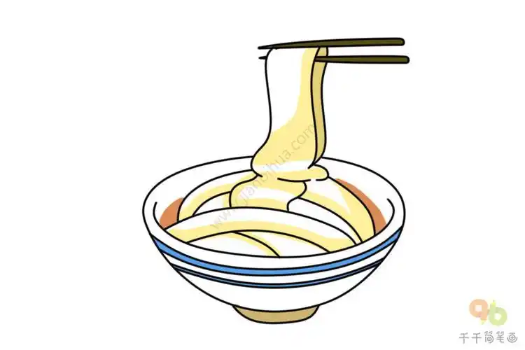 美味的大碗宽面简笔画