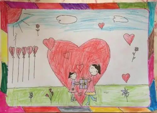 蒙古族学校一年级三班孩子们亲手画的手抄报!感恩母亲!