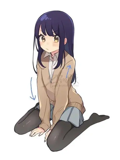 前倾的背部姿势会让人感到人物的害羞.2,这个是一个回头看的姿势.