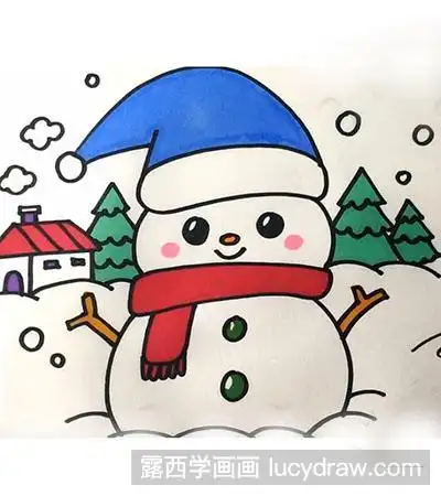 简笔画可爱的雪人-露西学画画