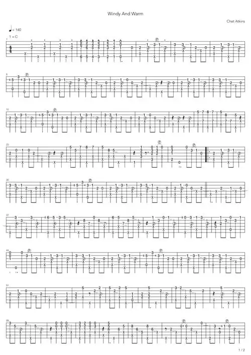 chetatkinswindyandwarm吉他谱