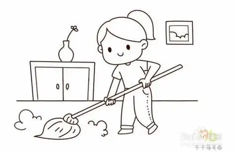 幼儿帮妈妈做家务的儿童画做家务图片儿童画简易图我会帮妈妈做