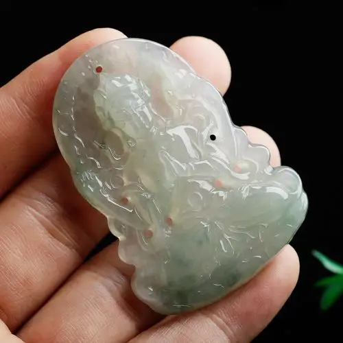 老坑冰种翡翠大势至菩萨玉坠挂件男女士天然精工本命佛大势至玉佩