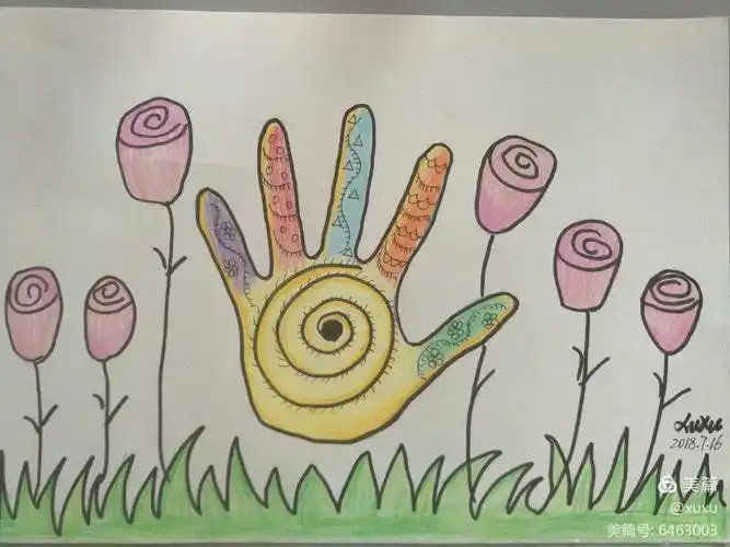 我的小手变变变(手掌画) ——墨江县图书馆暑假手工班(一)