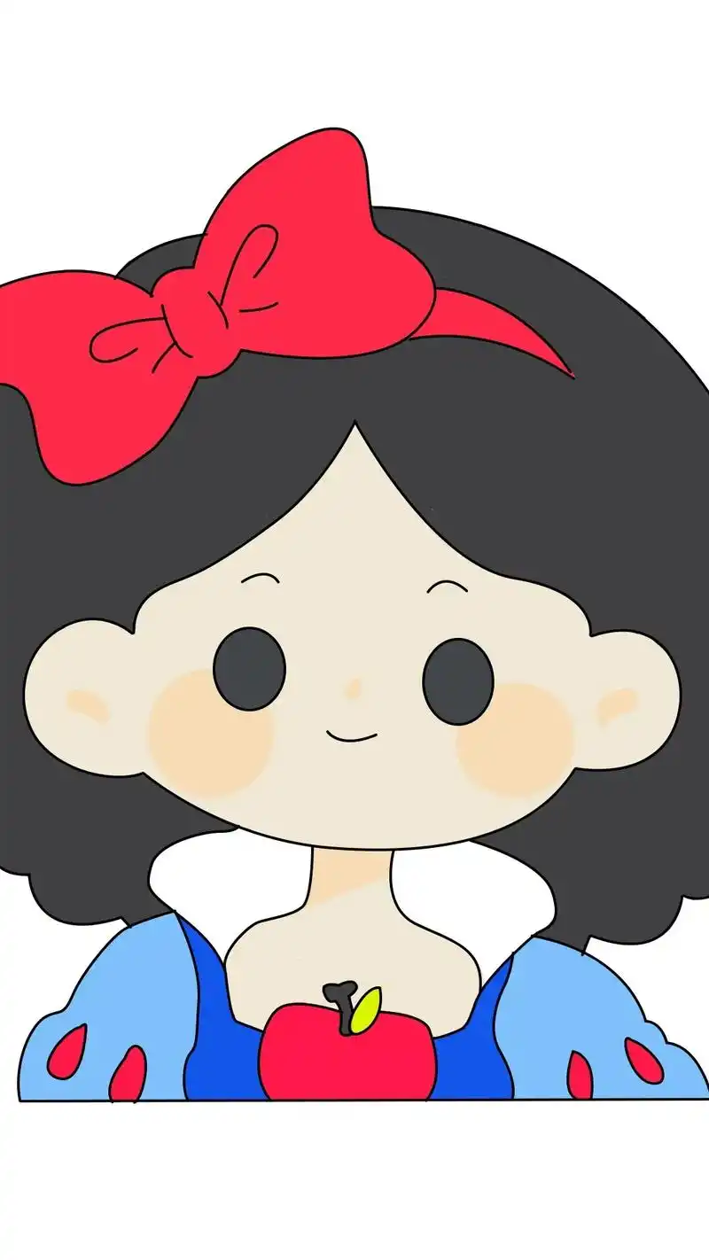 简单可爱的白雪公主画好了,你们学会了吗?#简 - 抖音