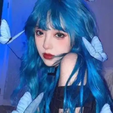 qq头像女生彩色头发高清原宿风格的彩色头发女头图片