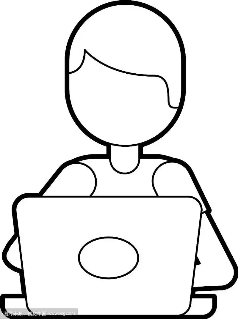 卡通程序员笔记本电脑工作编写代码