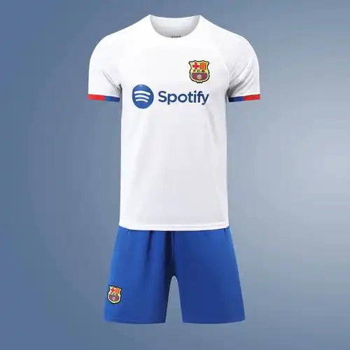 2324巴萨主场球衣德容梅西莱万足球服男定制成人儿童团购训练队服