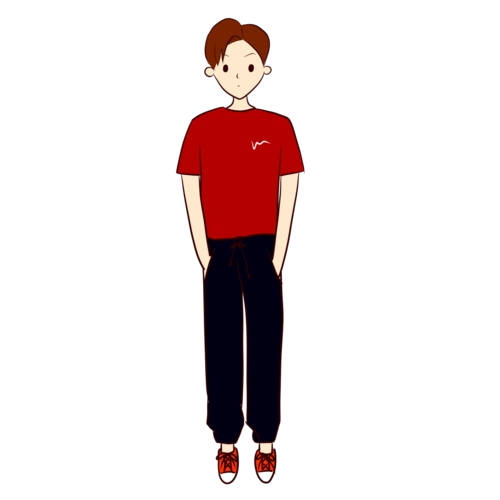 卡通手绘青年节男生人物图片