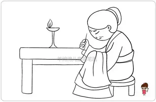 《游子吟》古诗配画