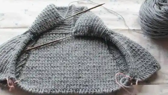 "随性的绽放"一件简单休闲的开衫织法教程_螺纹_正身_前襟