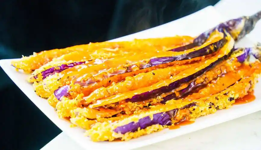 佛手茄子做法,酸甜中带着一丝果香味,比鱼香茄子更美味_氧化_造型_口