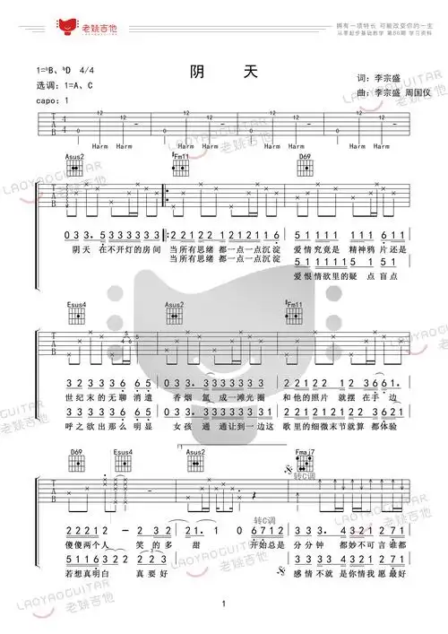 阴天吉他谱(图片谱)_莫文蔚(karen mok)_86资料1.jpg