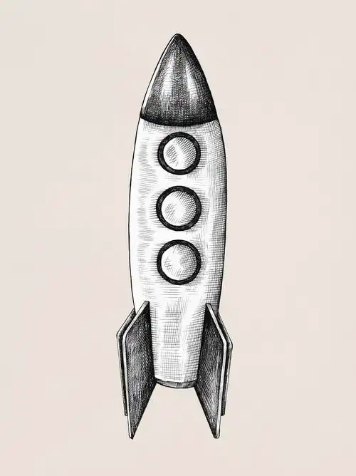 手绘火箭图