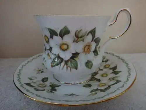 vintage queens english bone china cup & saucer december