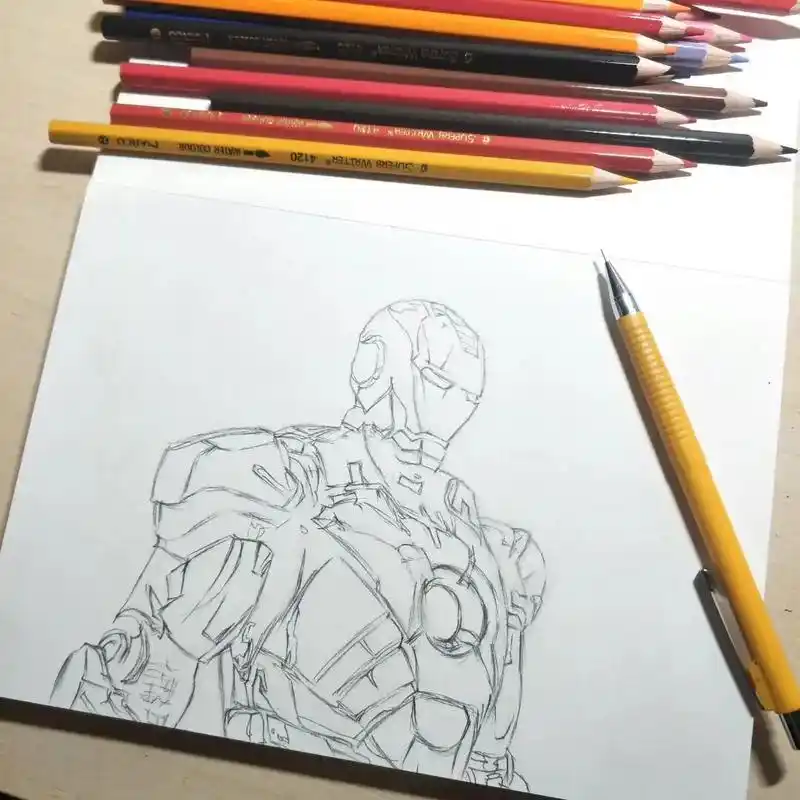 手绘 #漫威 #钢铁侠 - 抖音