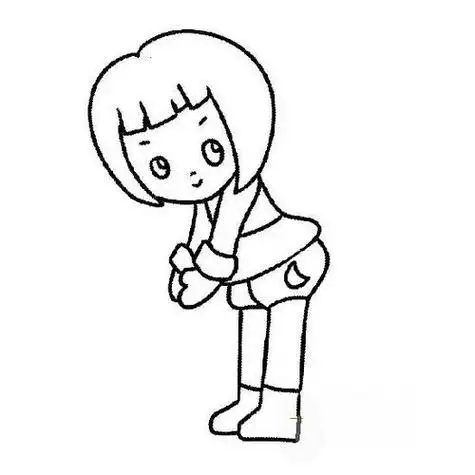 弯腰拿东西简笔画