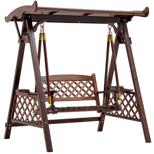 秋千户外庭院实木摇椅双人成人秋千