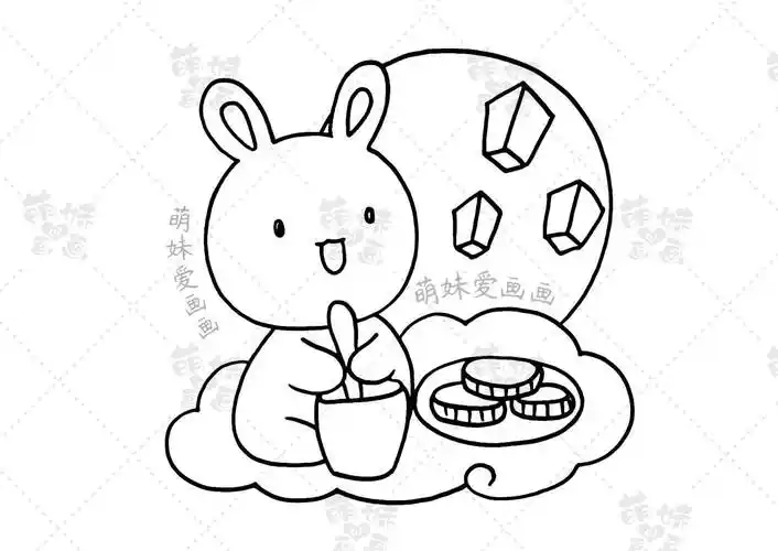 第三款简笔画:嫦娥玉兔欢迎大家点赞,收藏,评论,大家的肯定是我更新的