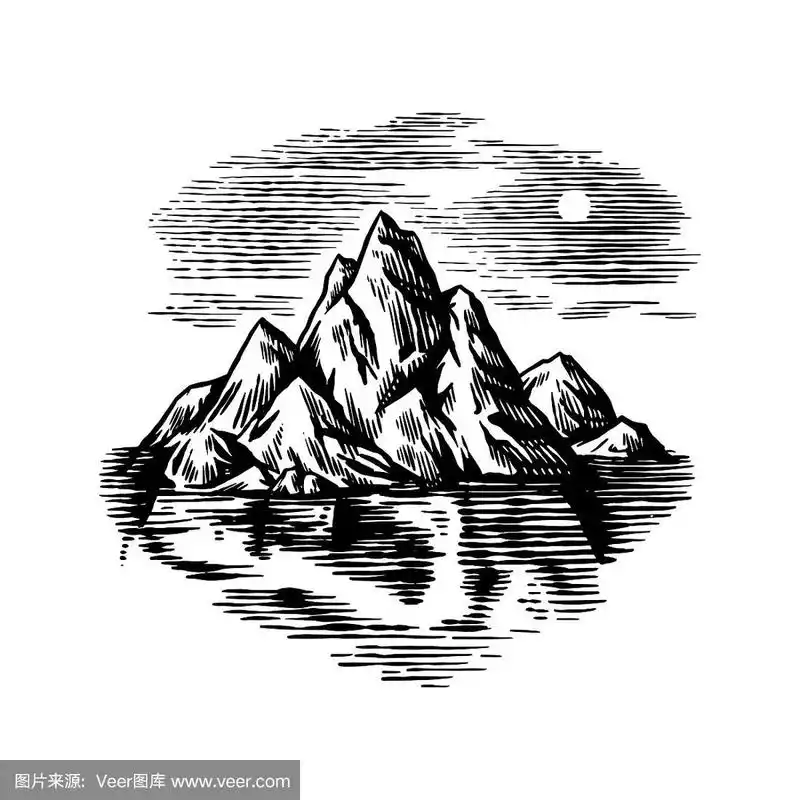 雕刻手绘复古素描的徽章,网页标志,横幅或t恤.孤立的插图上的白色背景