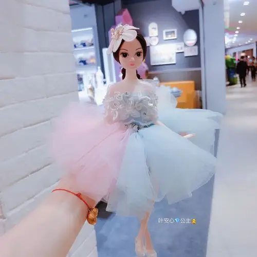 叶安心公主 芭芘洋娃娃 女孩礼物套装七彩裙芭蕾汽车摆件玩具批发
