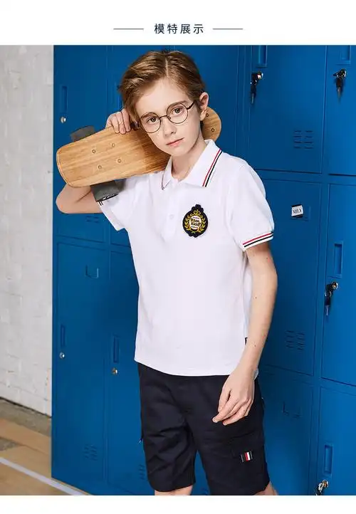 佐倾伊顿纪德短袖校服英伦风学生男女童短袖t恤儿童运动polo衫10t036
