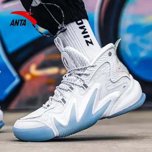 安踏狂潮2高帮篮球鞋男实战后卫球鞋狂潮4泡泡弹透气防滑运动男鞋