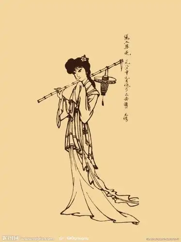 黛玉葬花简笔画步骤图